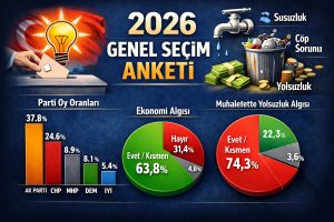 “Modar Genel Seçim Anketi: AK Parti Önde, Belediyelerde Hizmet ve Yolsuzluk Algısı Belirleyici”